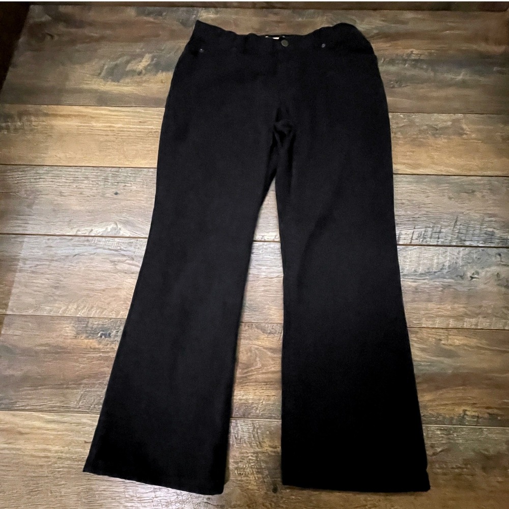 Eddie Bauer Womens Bootcut Pants Black 100% Cotton Size 10 Casual Grunge Street